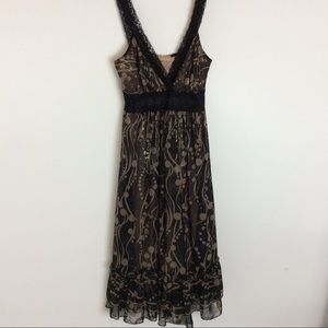 Beautiful Lace Detail Gold Shimmer Dress